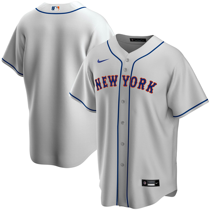 2020 MLB Men New York Mets Nike Gray Road 2020 Replica Team Jersey 1
